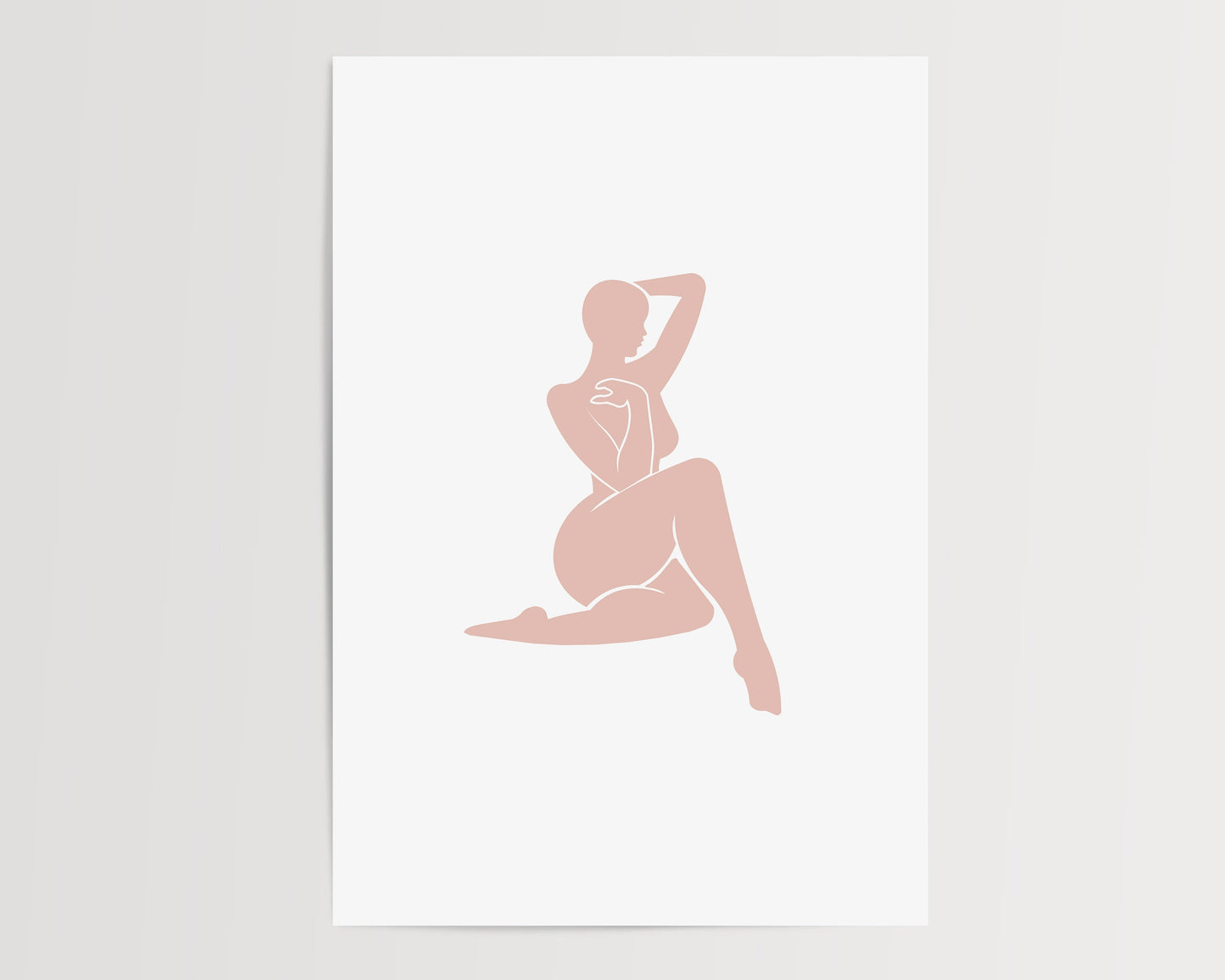 SET OF TWO - BLUSHING SILHOUETTE ART PRINTS