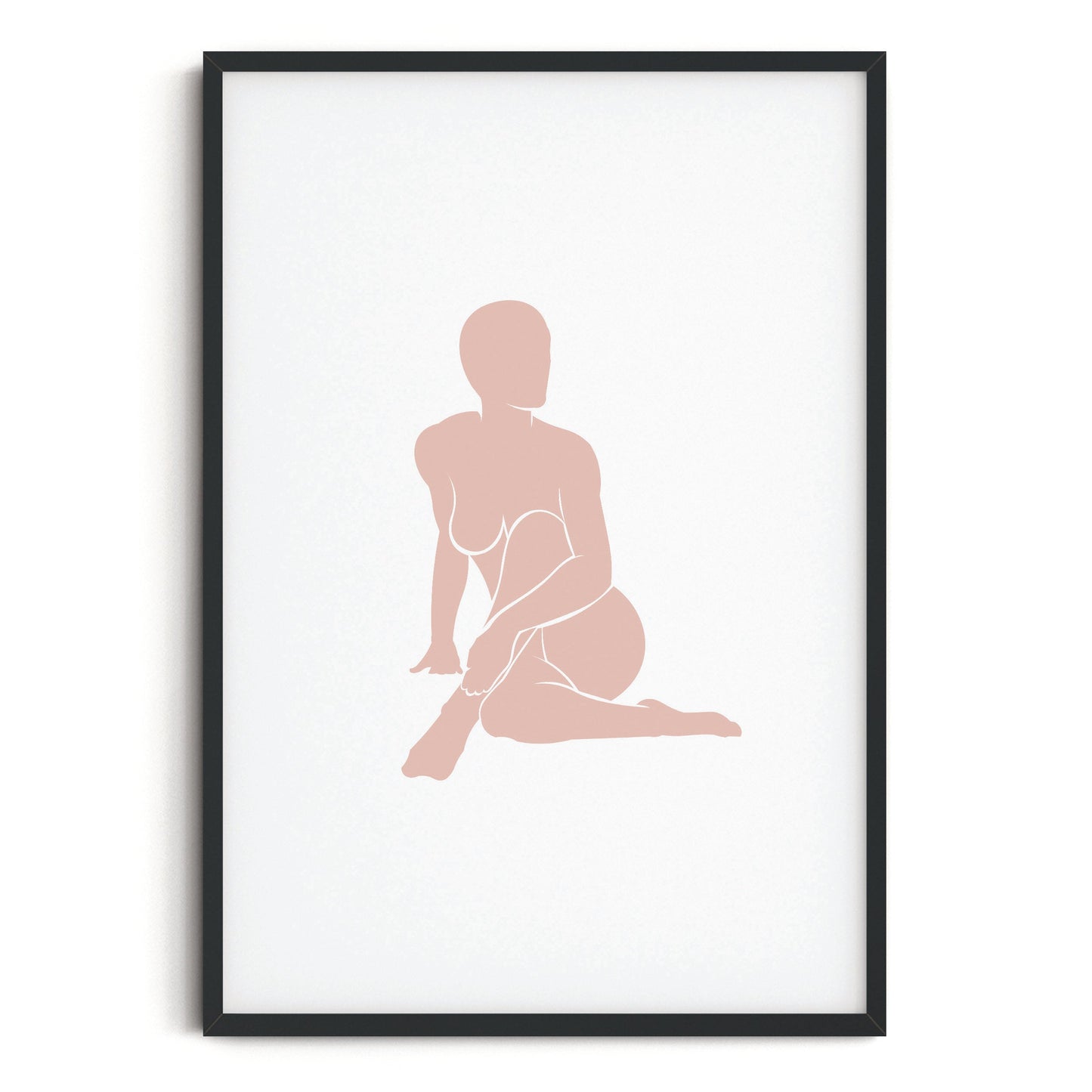 SET OF TWO - BLUSHING SILHOUETTE ART PRINTS