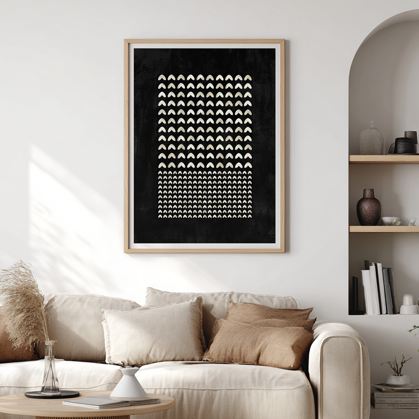 SET OF FOUR - GEOMETRIC BLACK ART PRINT
