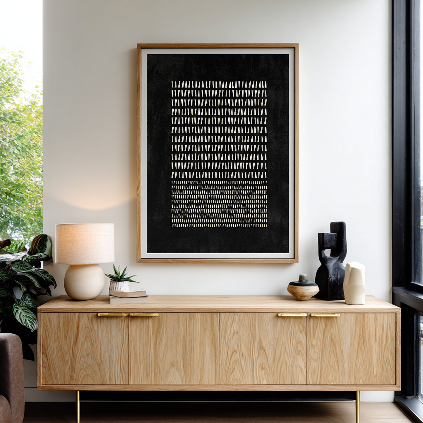 SET OF FOUR - GEOMETRIC BLACK ART PRINT