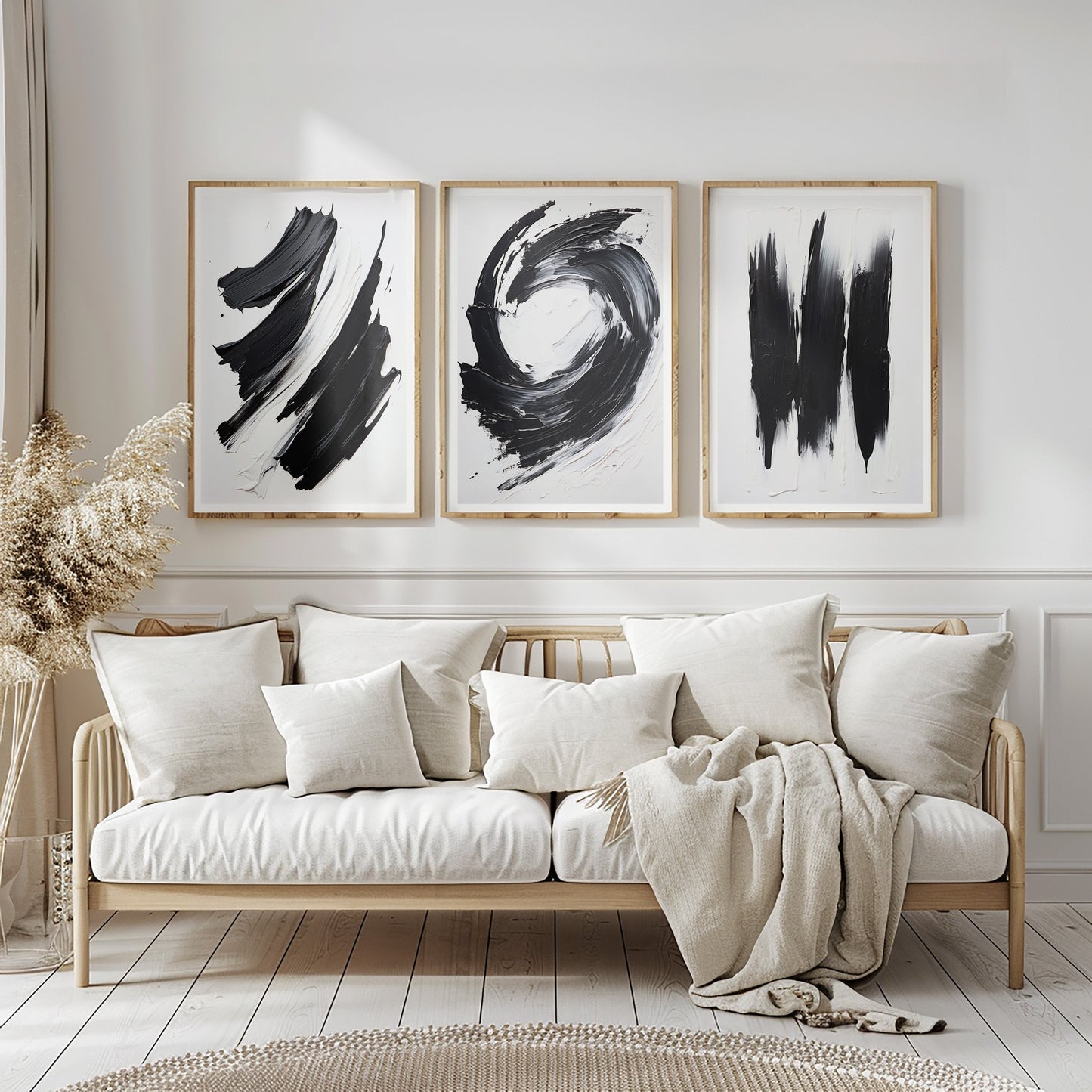 SET OF THREE - MONOCHROME ART PRINTS