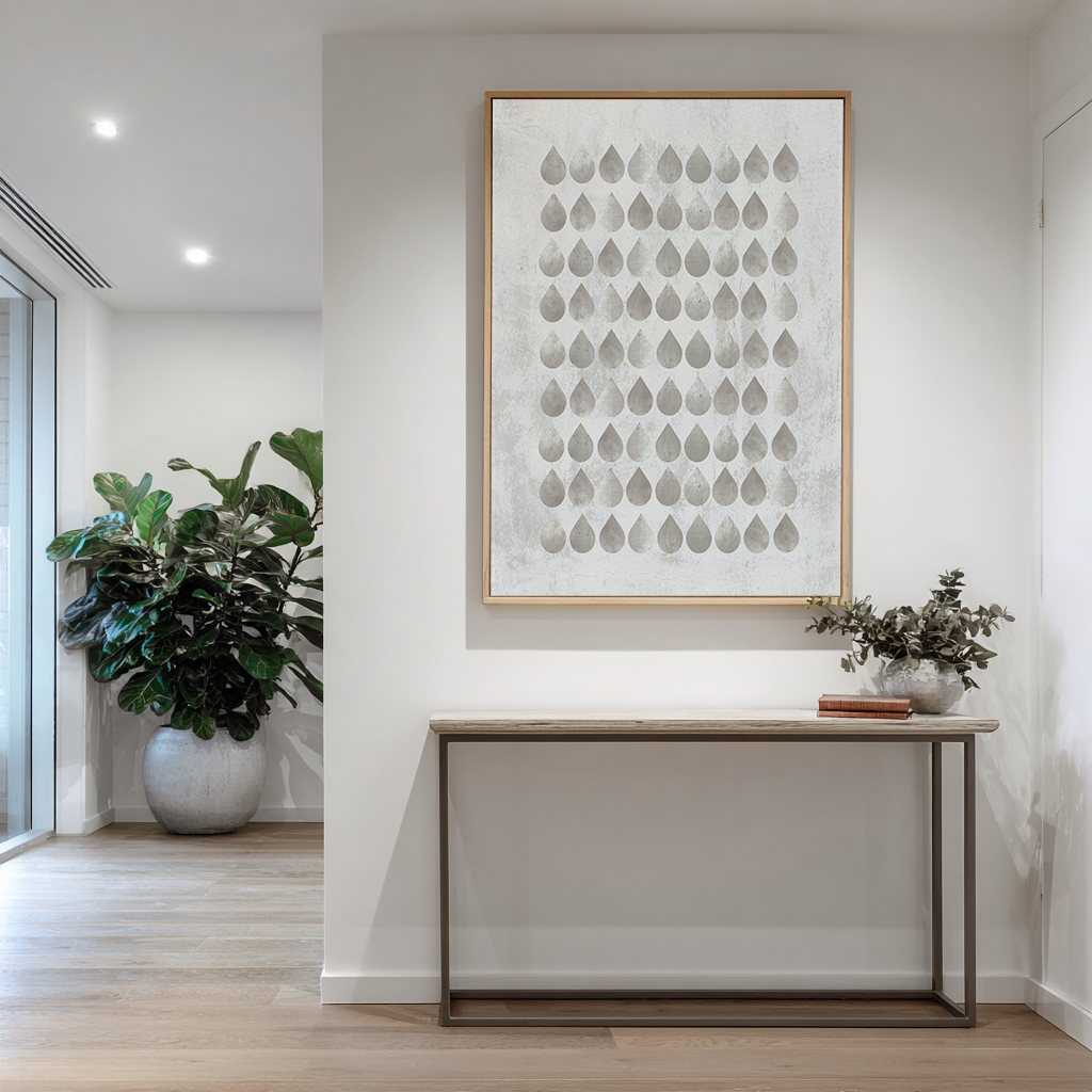 SET OF THREE - GEOMETRIC GREY CANVAS