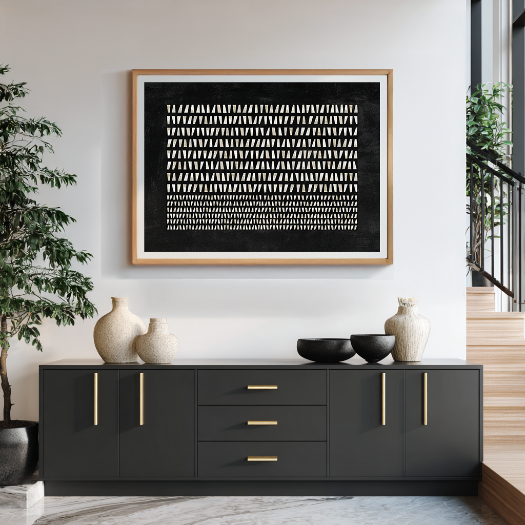 LINEAR BLACK HORIZONTAL ART PRINT