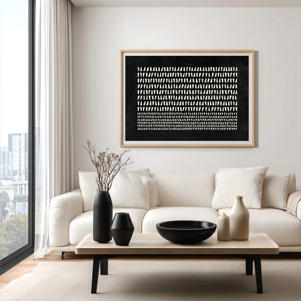 LINEAR BLACK HORIZONTAL ART PRINT