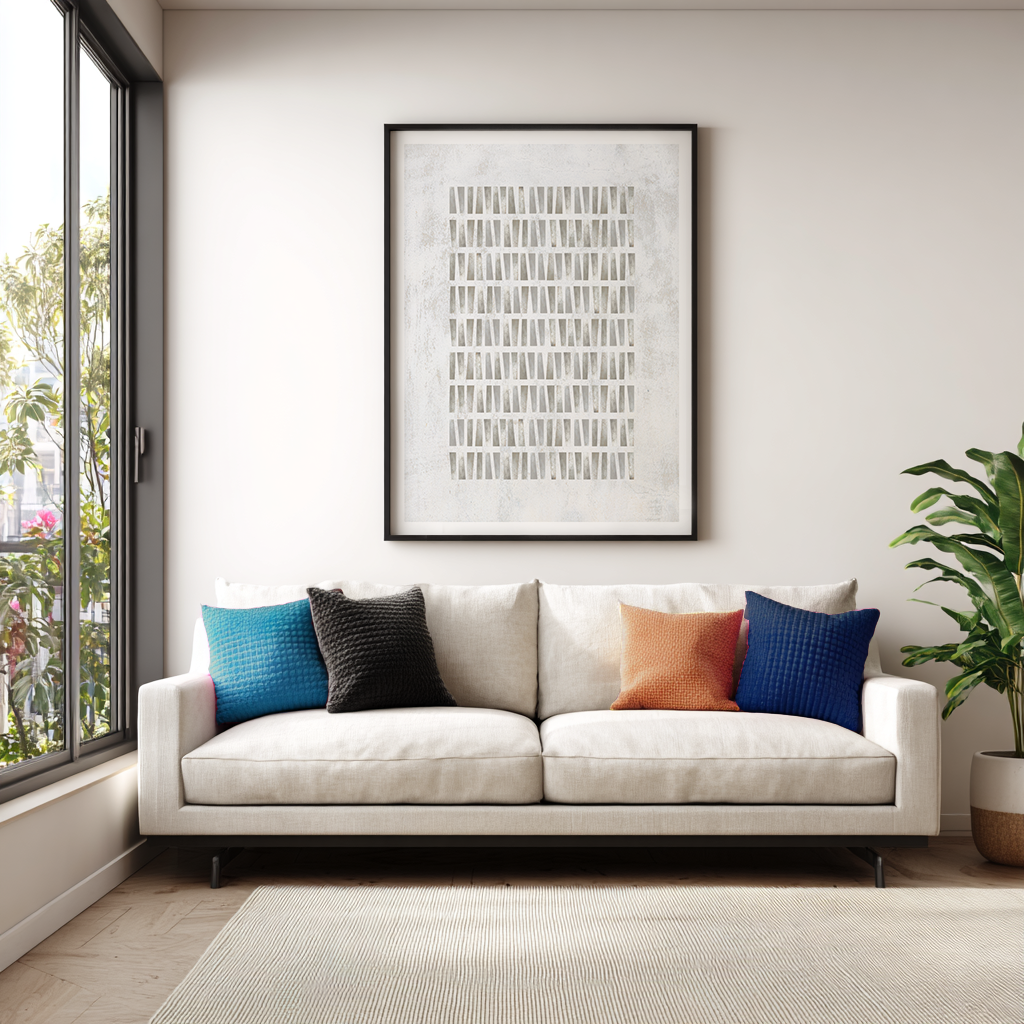 SET OF THREE - GEOMETRIC GREY ART PRINT