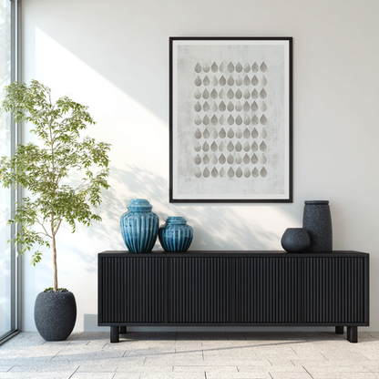 SET OF THREE -  GEOMETRIC GREY ART PRINT