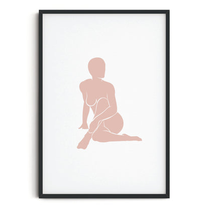 SET OF TWO - BLUSHING SILHOUETTE ART PRINTS