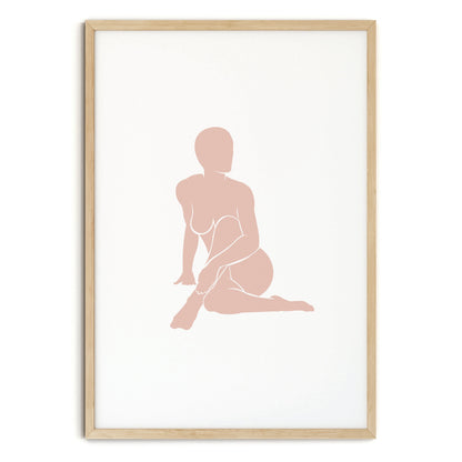 SET OF TWO - BLUSHING SILHOUETTE ART PRINTS