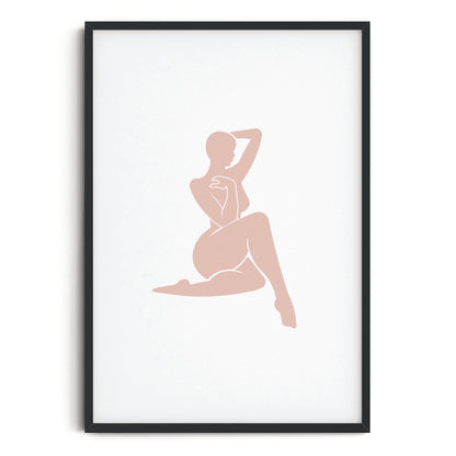 SET OF TWO - BLUSHING SILHOUETTE ART PRINTS