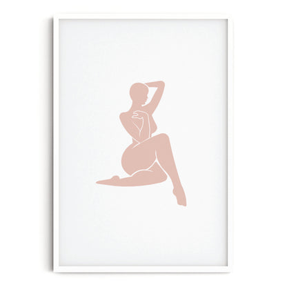 SET OF TWO - BLUSHING SILHOUETTE ART PRINTS