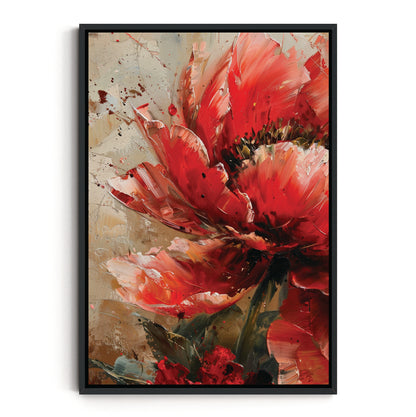 SET OF TWO - DARK PINK PEONY CANVAS