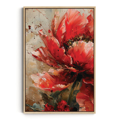 SET OF TWO - DARK PINK PEONY CANVAS