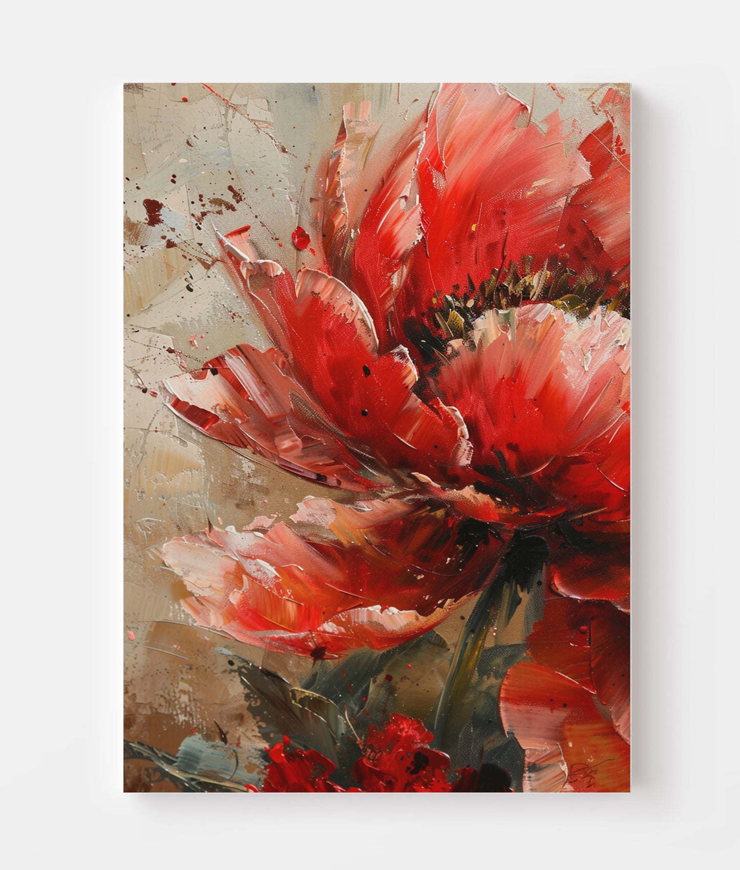 SET OF TWO - DARK PINK PEONY CANVAS