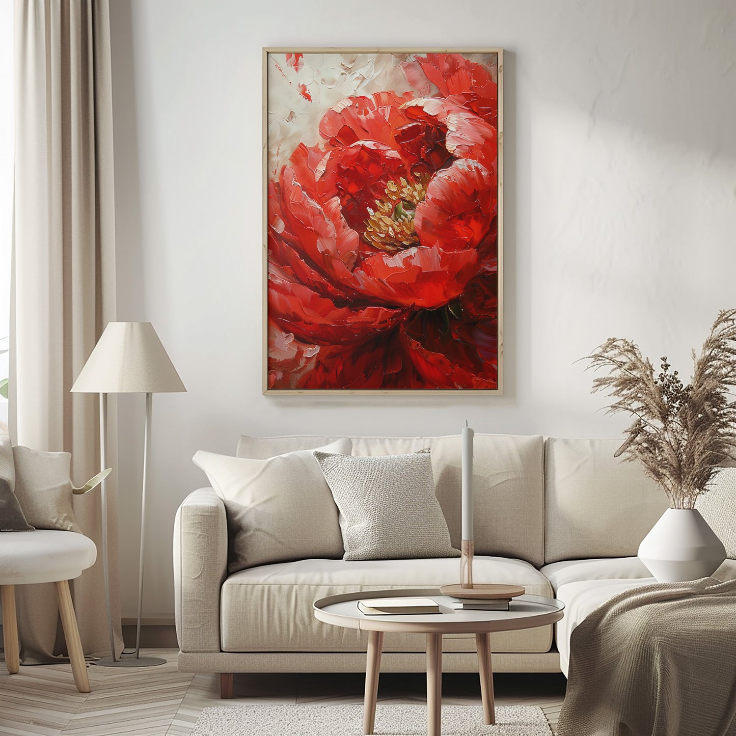 DARK PINK PEONY I CANVAS