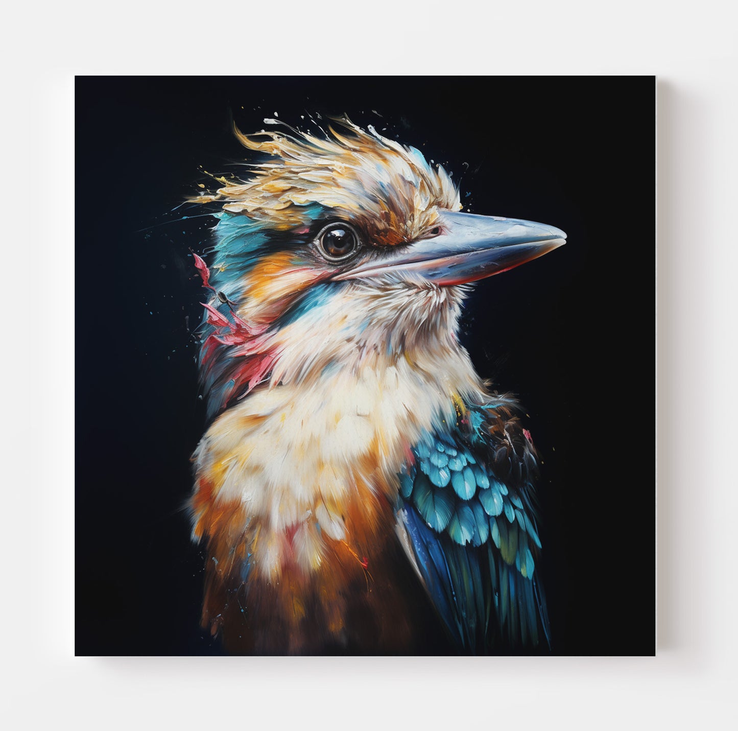 KOOKABURRA IN WATERCOLOUR I SQUARE CANVAS