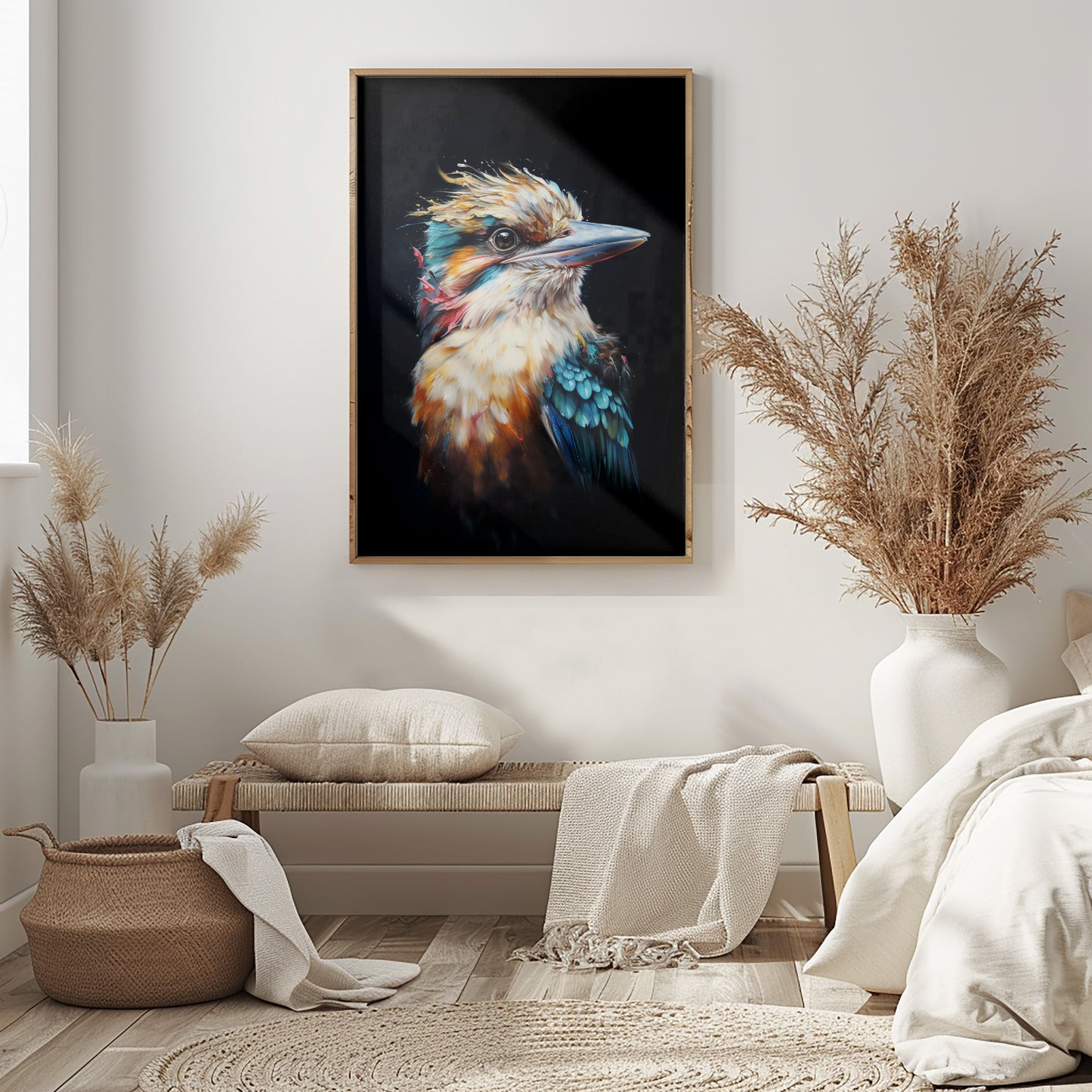 SET OF TWO - KOOKABURRA IN WATERCOLOUR CANVAS