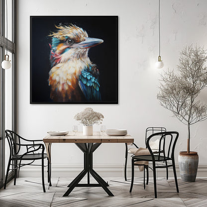 KOOKABURRA IN WATERCOLOUR I SQUARE CANVAS