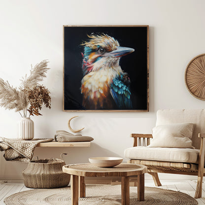 KOOKABURRA IN WATERCOLOUR I SQUARE CANVAS