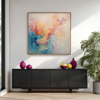 Modern Rainbow – watercolour canvas print by Printcasso – view 3