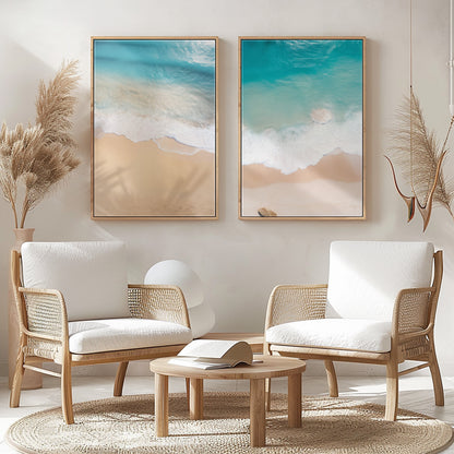 SET OF TWO - SEA FOAM CANVAS