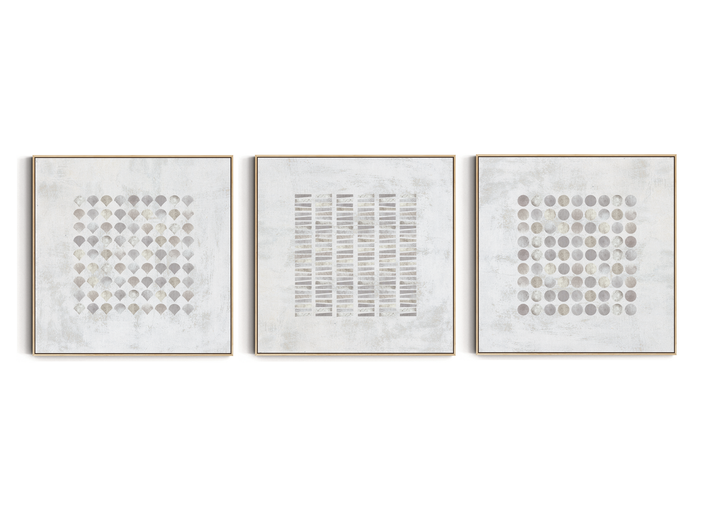 SET OF THREE - ABSTRACT GREY CANVAS