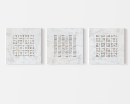 SET OF THREE - ABSTRACT GREY CANVAS