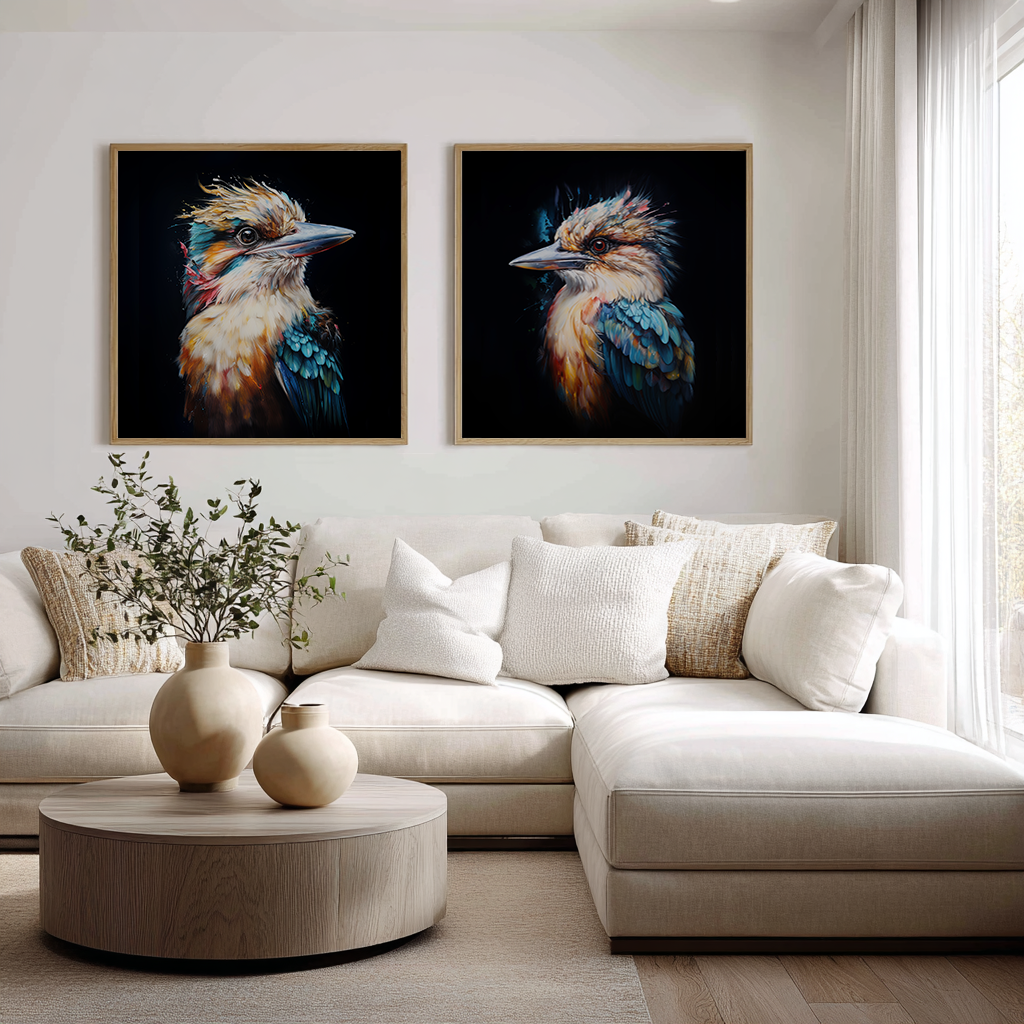SET OF TWO - KOOKABURRA SQUARE CANVAS